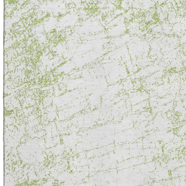HomeRoots 9' X 12' Abstract Green & Ivory Washable Area Rug with UV Protection - Perfect for Busy Homes! 651069
