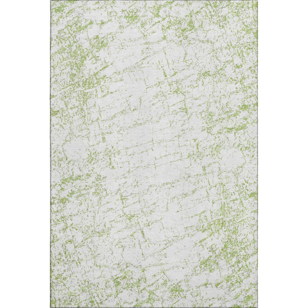 HomeRoots 10' X 14' Green & Ivory Abstract Washable Area Rug - UV Protected, Stain Resistant for High Traffic Areas 651070