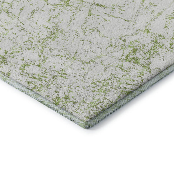 HomeRoots 10' X 14' Green & Ivory Abstract Washable Area Rug - UV Protected, Stain Resistant for High Traffic Areas 651070