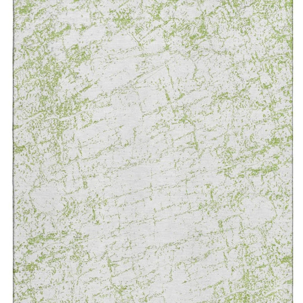 HomeRoots 10' X 14' Green & Ivory Abstract Washable Area Rug - UV Protected, Stain Resistant for High Traffic Areas 651070