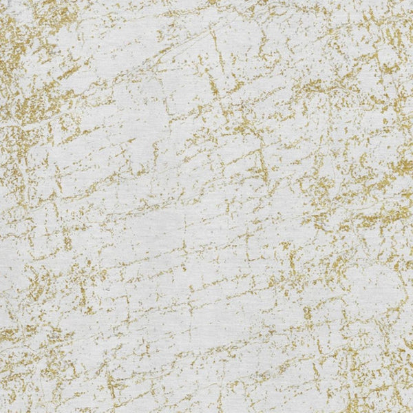 HomeRoots 9' X 12' Gold And Ivory Abstract Area Rug - Stylish, Washable, UV-Protected for Family-Friendly Spaces 651075