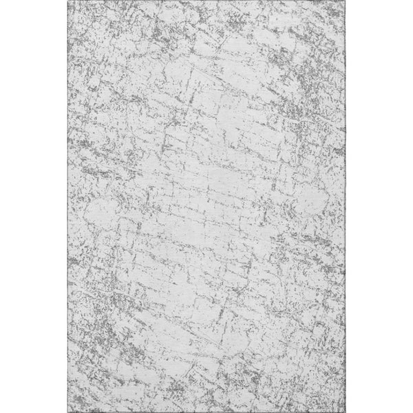 HomeRoots 5' X 8' Gray And Ivory Abstract Washable Area Rug – Stylish, Durable, UV-Protected for Modern Homes 651078