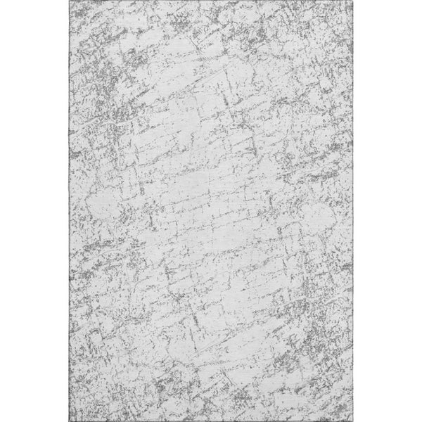 HomeRoots 10' Gray and Ivory Abstract Washable Area Rug - UV Protected, Durable, Stain Resistant, Modern Design 651082