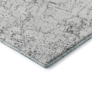 HomeRoots 10' Gray and Ivory Abstract Washable Area Rug - UV Protected, Durable, Stain Resistant, Modern Design 651082