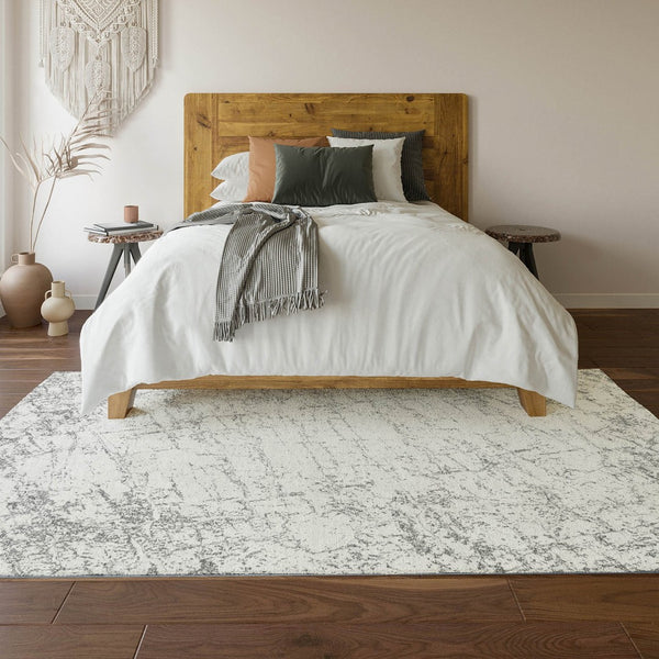 HomeRoots 10' Gray and Ivory Abstract Washable Area Rug - UV Protected, Durable, Stain Resistant, Modern Design 651082