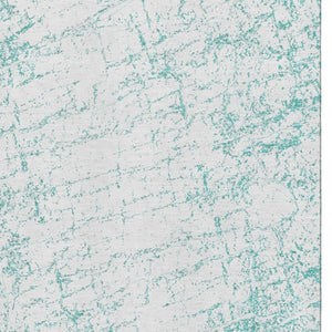 HomeRoots 8' X 10' Teal and Ivory Abstract Area Rug - Washable, UV-Protected, Durable, Pet-Friendly Design 651086