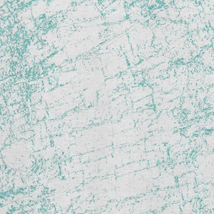 HomeRoots 9' X 12' Teal and Ivory Abstract Area Rug - Washable, UV-Protected, Durable for High-Traffic Spaces 651087