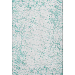 HomeRoots 10' X 14' Teal & Ivory Abstract Area Rug – Stylish, Washable, UV-Protected, Perfect for High-Traffic Spaces! 651088