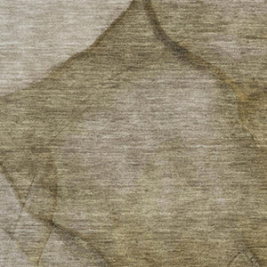 HomeRoots 9' Modern Abstract Washable Area Rug in Brown, Ivory & Beige - UV Protected, Stain Resistant Design 651093