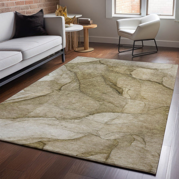 HomeRoots 10' X 14' Contemporary Abstract Washable Area Rug – Stain-Resistant, UV Protected, Durable Design 651094