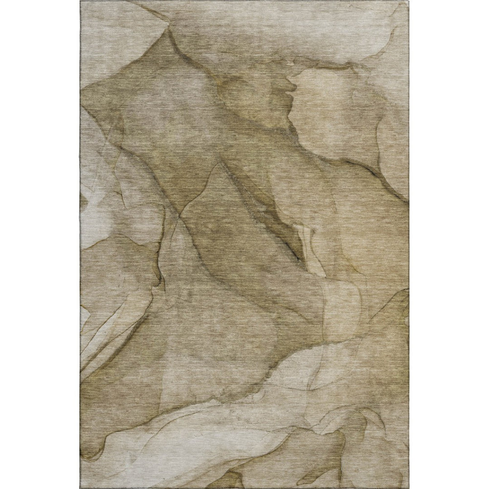 HomeRoots 10' X 14' Contemporary Abstract Washable Area Rug – Stain-Resistant, UV Protected, Durable Design 651094