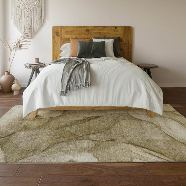 HomeRoots 10' X 14' Contemporary Abstract Washable Area Rug – Stain-Resistant, UV Protected, Durable Design 651094