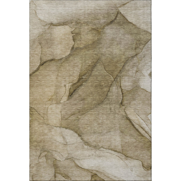 HomeRoots 10' X 14' Contemporary Abstract Washable Area Rug – Stain-Resistant, UV Protected, Durable Design 651094