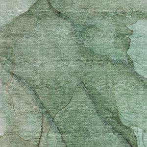 HomeRoots 8' X 10' Green And Ivory Abstract Washable Area Rug - Durable, UV Protected, Perfect for High-Traffic Spaces! 651098