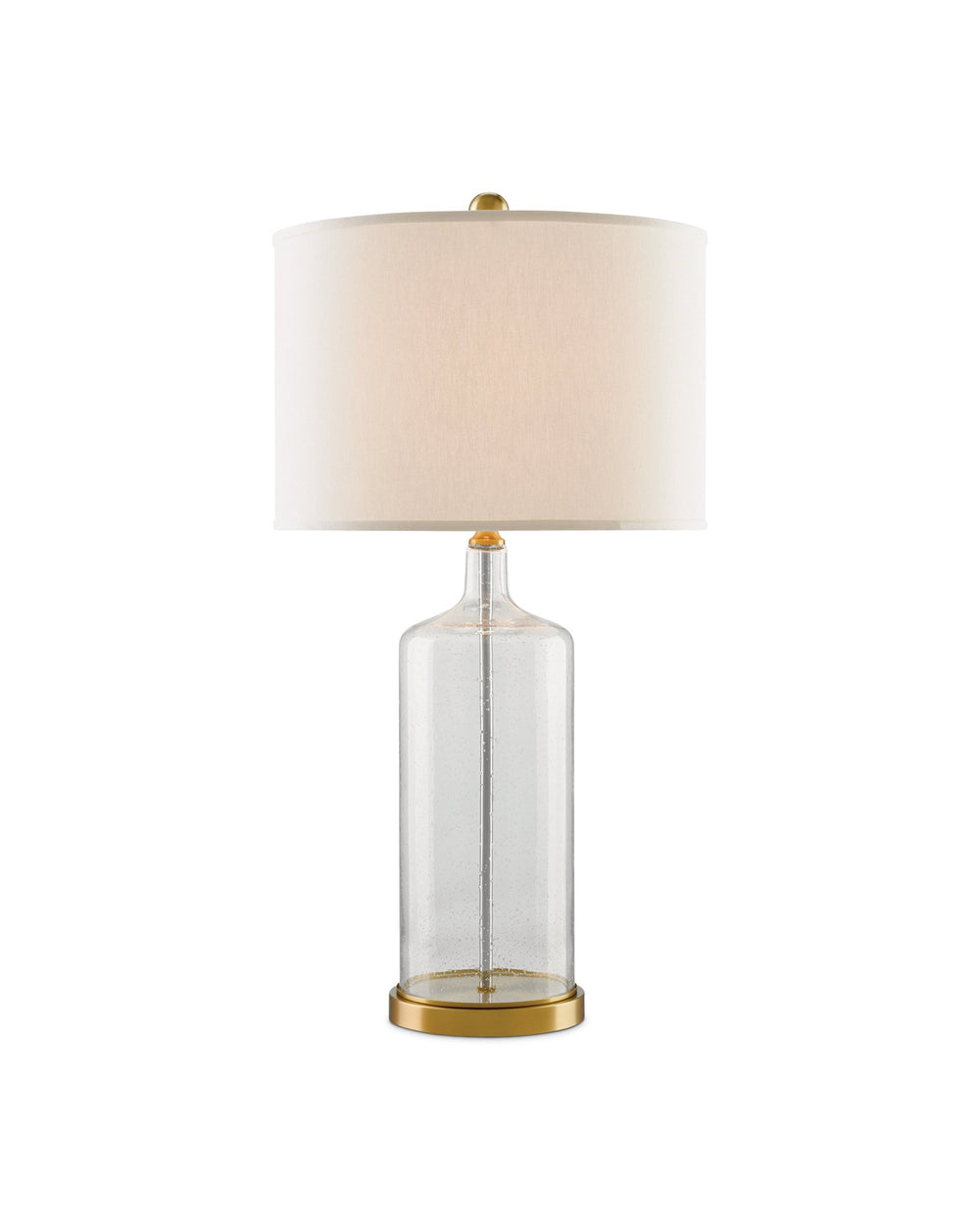Currey & Company Hazel Seeded Glass Table Lamp with Brass Accents for Bedside or Living Room Decor 6510