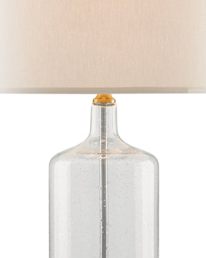 Currey & Company Hazel Seeded Glass Table Lamp with Brass Accents for Bedside or Living Room Decor 6510