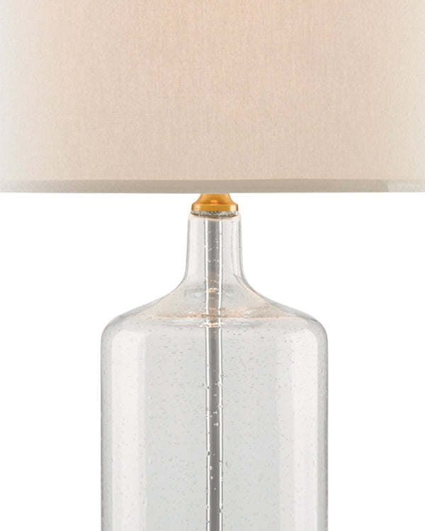 Currey & Company Hazel Seeded Glass Table Lamp with Brass Accents for Bedside or Living Room Decor 6510