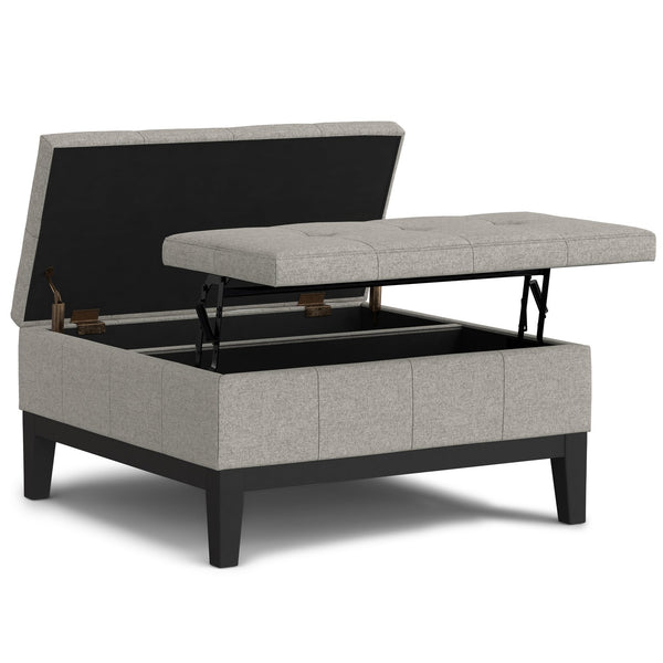 English Elm Dover Stylish Lift Top Coffee Table Ottoman With Storage, Durable Cloud Grey Upholstery & Comfort B136P252680