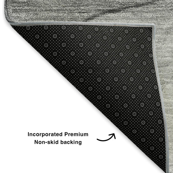 HomeRoots 5' X 8' Gray and Ivory Abstract Washable Area Rug – UV Protected, Stain-Resistant, Modern Design 651102