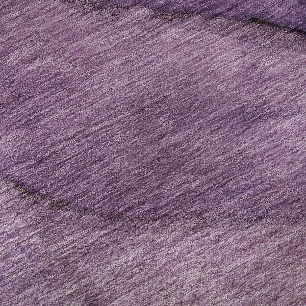 HomeRoots 8' Purple and Ivory Abstract Round Rug - Durable, Washable, UV Protected for High-Traffic Areas 651109