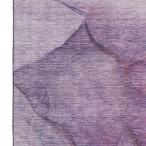 HomeRoots 9' X 12' Purple and Ivory Abstract Area Rug - Modern, Washable, Stain-Resistant with UV Protection 651111