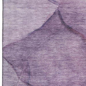 HomeRoots 9' X 12' Purple and Ivory Abstract Area Rug - Modern, Washable, Stain-Resistant with UV Protection 651111