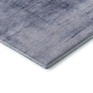 HomeRoots 8' Navy Blue Abstract Round Rug - Washable, UV Protected, Durable Design for High-Traffic Areas 651115