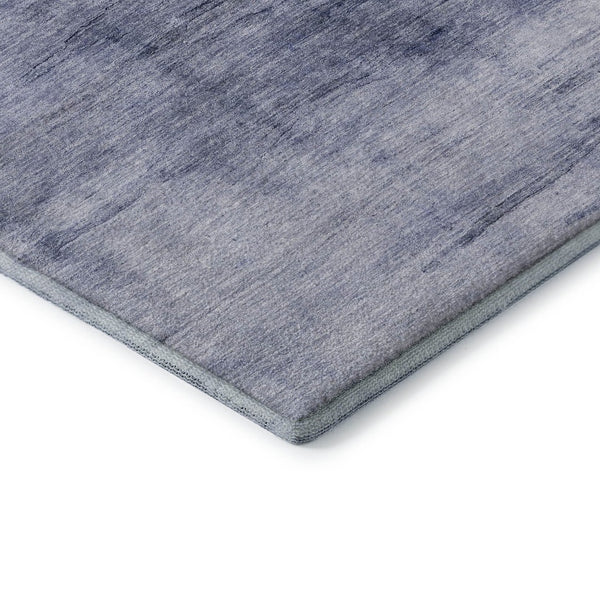 HomeRoots 8' Navy Blue Abstract Round Rug - Washable, UV Protected, Durable Design for High-Traffic Areas 651115