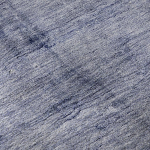 HomeRoots 8' Navy Blue Abstract Round Rug - Washable, UV Protected, Durable Design for High-Traffic Areas 651115