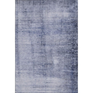 HomeRoots 8' X 10' Navy Blue & Ivory Abstract Area Rug - Washable, UV Protected, Ideal for Busy Homes! 651116