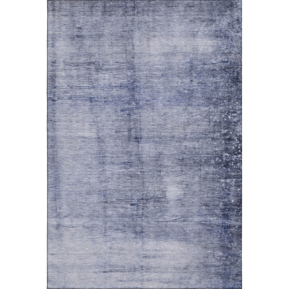 HomeRoots 9' X 12' Navy Blue & Ivory Abstract Area Rug - Washable, UV-Protected, Durable & Stylish for Homes 651117