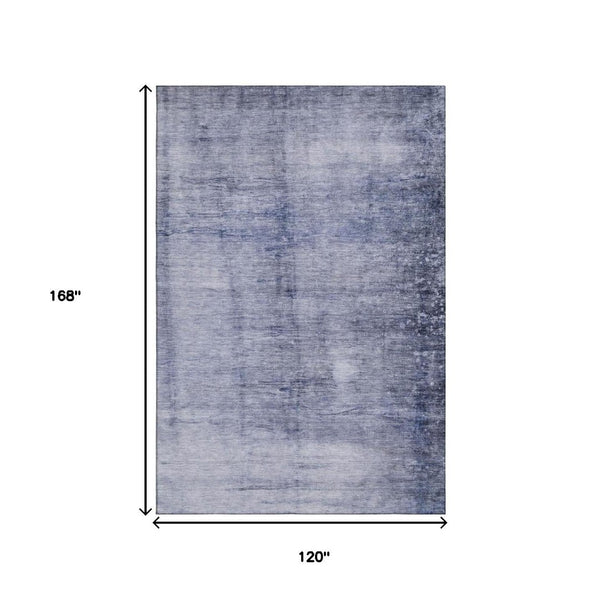 HomeRoots 10' X 14' Navy Blue And Ivory Abstract Washable Area Rug - Durable, Stylish, UV Protected for Homes 651118