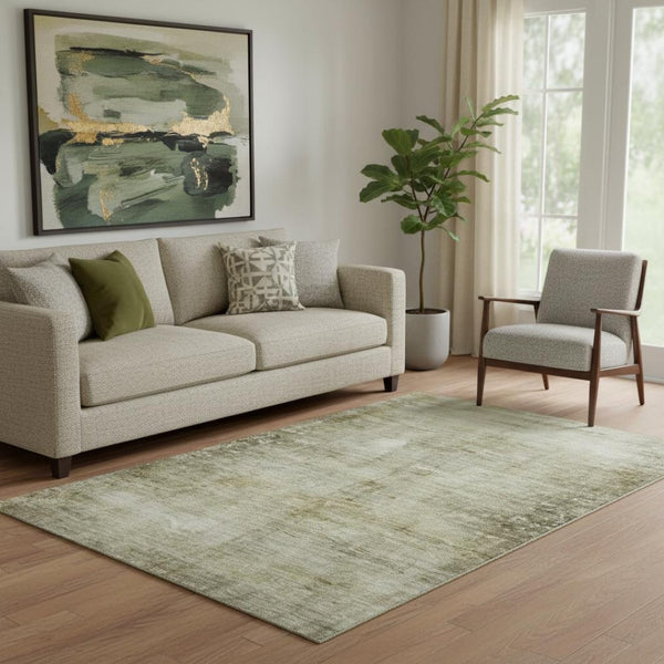 HomeRoots 5' X 8' Stylish Taupe & Beige Abstract Washable Area Rug with UV Protection for Family Spaces 651120