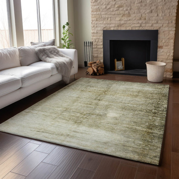 HomeRoots 5' X 8' Stylish Taupe & Beige Abstract Washable Area Rug with UV Protection for Family Spaces 651120