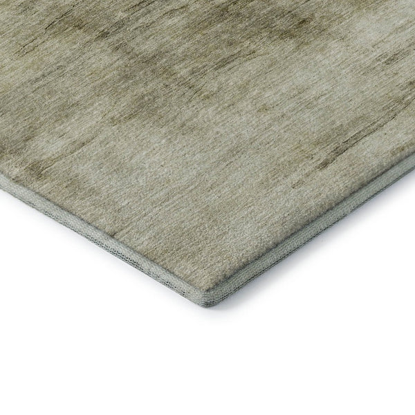 HomeRoots 8' Taupe and Beige Abstract Washable Round Rug with UV Protection – Durable, Stylish & Easy-Care! 651121