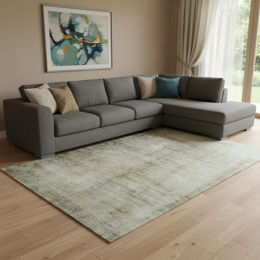 HomeRoots 8' X 10' Taupe & Beige Abstract Area Rug - Washable, UV-Protected, Durable for Family-Friendly Homes 651122