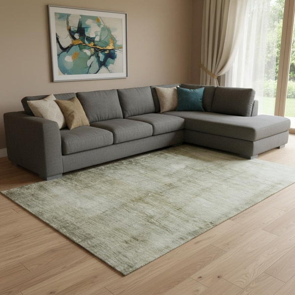 HomeRoots 8' X 10' Taupe & Beige Abstract Area Rug - Washable, UV-Protected, Durable for Family-Friendly Homes 651122