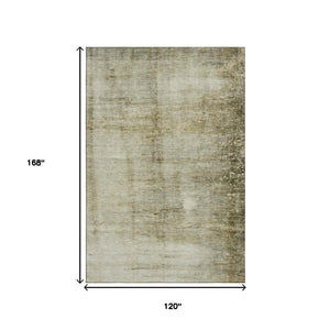 HomeRoots 10' X 14' Taupe & Beige Abstract Washable Area Rug - UV Resistant, Soft Comfort for Busy Homes 651124
