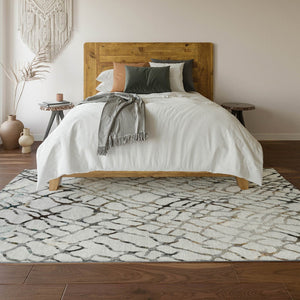 HomeRoots 10' X 14' Silver Gray & Brown Abstract Area Rug – Washable, UV Protected, Stain-Resistant Design! 651130