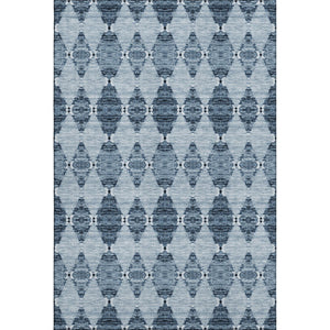 HomeRoots 5' X 8' Blue and Ivory Moroccan Area Rug - Durable, Washable, UV-Resistant for Stylish Living Spaces 651132