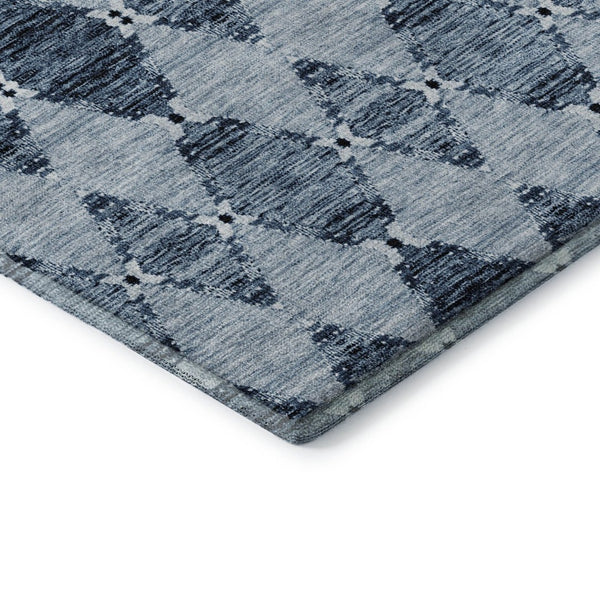 HomeRoots 5' X 8' Blue and Ivory Moroccan Area Rug - Durable, Washable, UV-Resistant for Stylish Living Spaces 651132