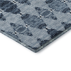 HomeRoots 10' Blue and Ivory Moroccan Area Rug - Washable, UV Protected, Stain Resistant for Busy Homes 651136