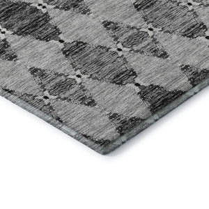 HomeRoots 8' Gray and Ivory Moroccan Round Rug - Washable, UV Protected, Stain Resistant for Busy Homes 651145