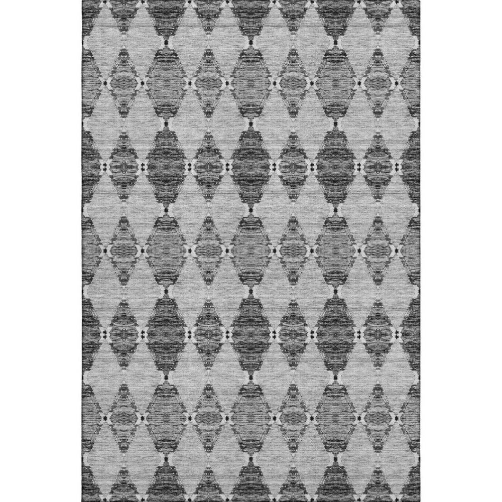 HomeRoots 8' X 10' Gray and Ivory Moroccan Washable Area Rug – Stylish, Durable, UV-Protected for Busy Homes 651146