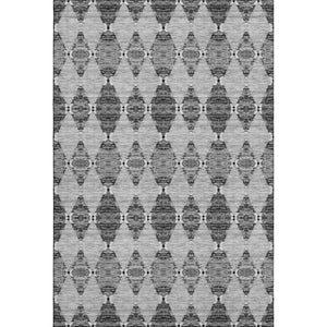 HomeRoots 10' X 14' Gray and Ivory Moroccan Washable Area Rug with UV Protection for Stylish, Easy Living Spaces 651148
