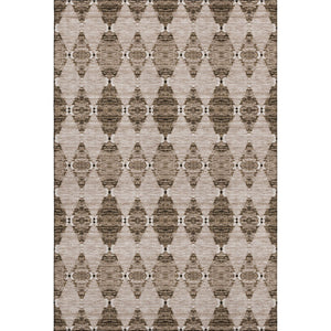 HomeRoots 5' X 8' Coffee & Ivory Moroccan Area Rug – Washable, UV-Protected, Stain-Resistant for Busy Homes 651150