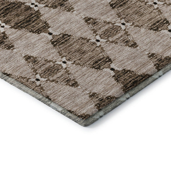 HomeRoots 5' X 8' Coffee & Ivory Moroccan Area Rug – Washable, UV-Protected, Stain-Resistant for Busy Homes 651150