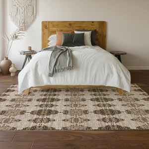 HomeRoots 5' X 8' Coffee & Ivory Moroccan Area Rug – Washable, UV-Protected, Stain-Resistant for Busy Homes 651150