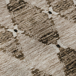 HomeRoots 8' Coffee & Ivory Moroccan Round Rug – UV Protected, Stain-Resistant for Family-Friendly Spaces 651151