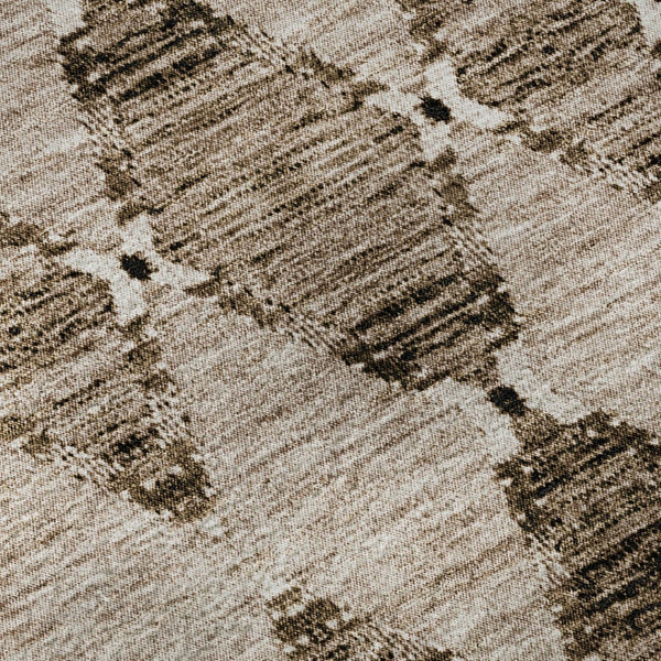 HomeRoots 8' Coffee & Ivory Moroccan Round Rug – UV Protected, Stain-Resistant for Family-Friendly Spaces 651151